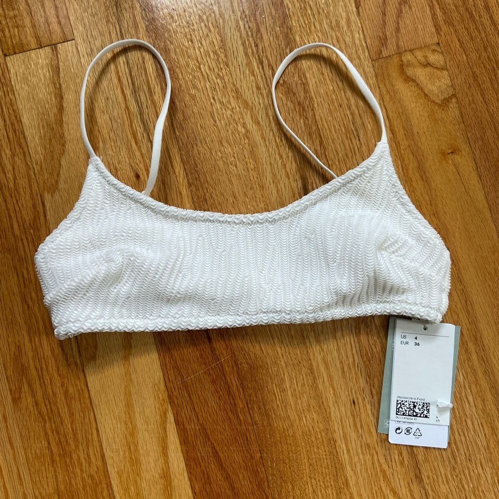 H&M White Padded Bikini Top